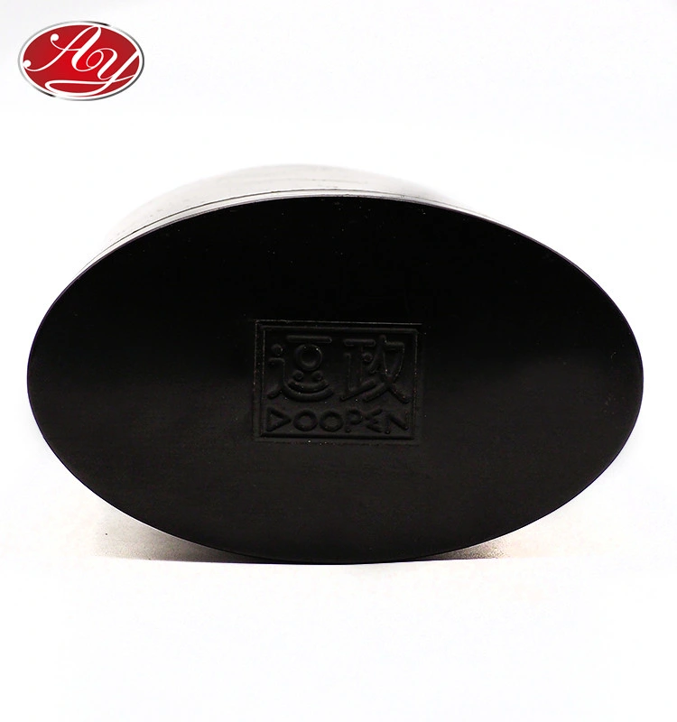 Oval Tea Coffee Bean Food Gift Metal Black Storage Packaging Tin Can