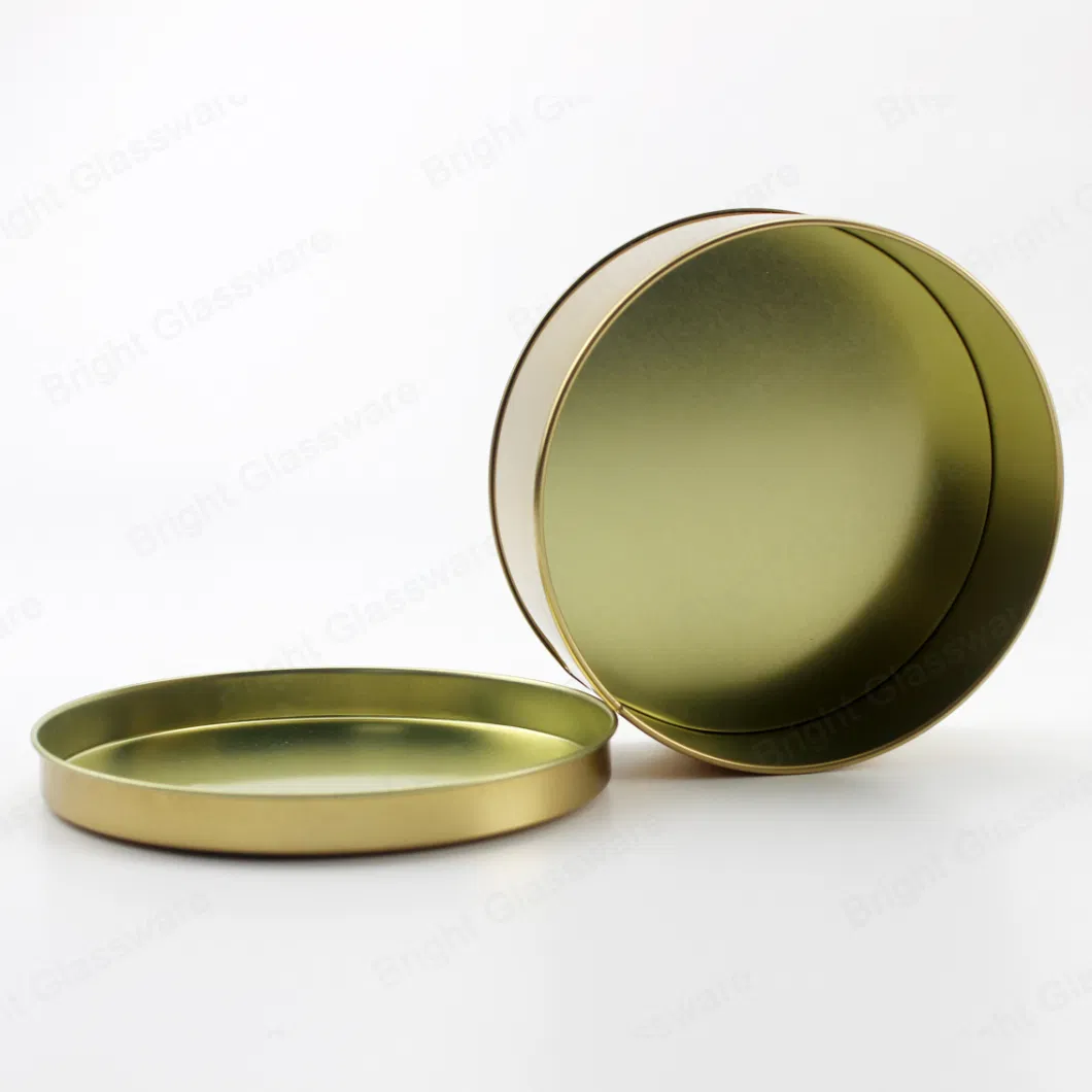 Food Grade Gold Round Metal Tin Plate Box for Tea/ Snacks Gift Packaging Box