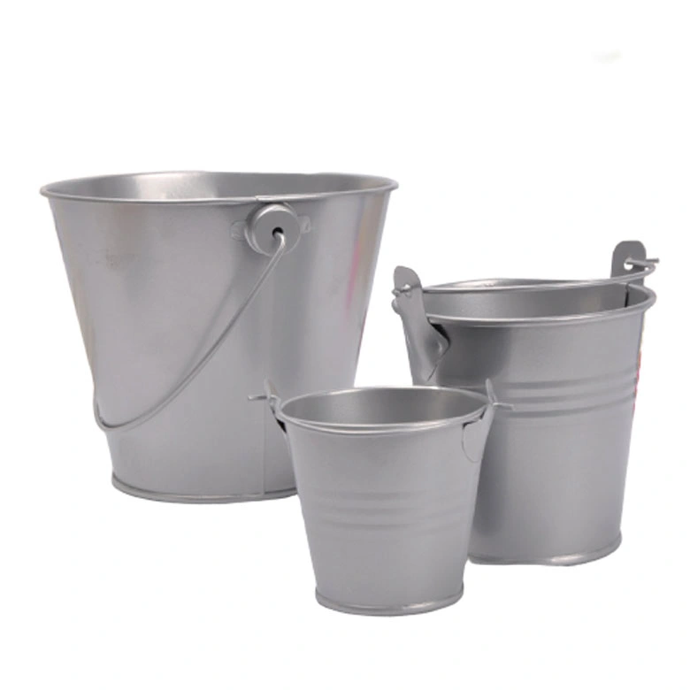 Small Metal Buckets, Colored Galvanized Tinplate Tin Pails with Handles for Garden Container