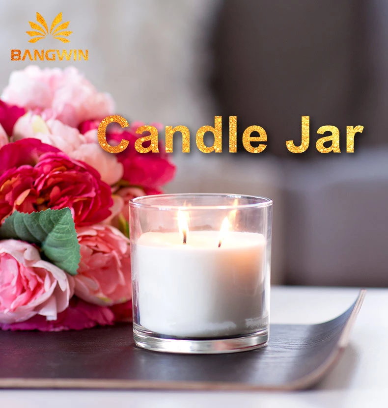 New Design Scent Glass Candle Containers with Metal Lid