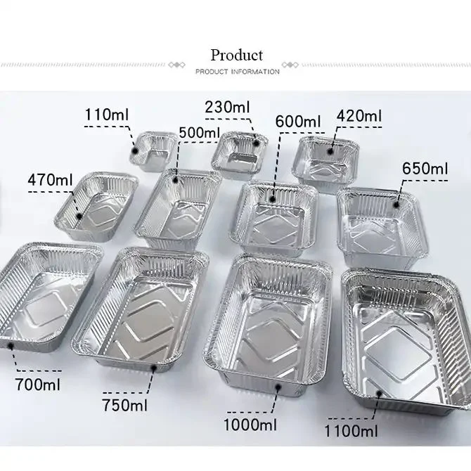 Aluminum Foil Containers Catering Food Packaging Disposable Tin Foil Tray Disposable Tin Foil Tray with Plastic Lid