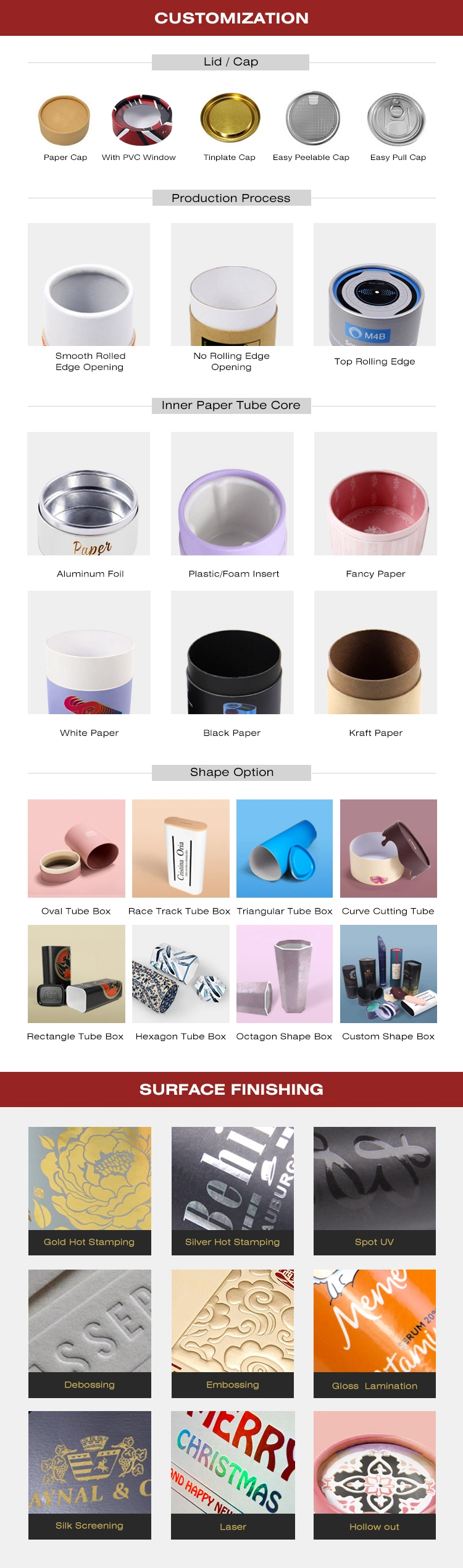 Firstsail Wholesale Tea Coffee Bean Drawing Tube Wrapping Packaging Food Grade Empty Round Paper Box Container with Metal Lid