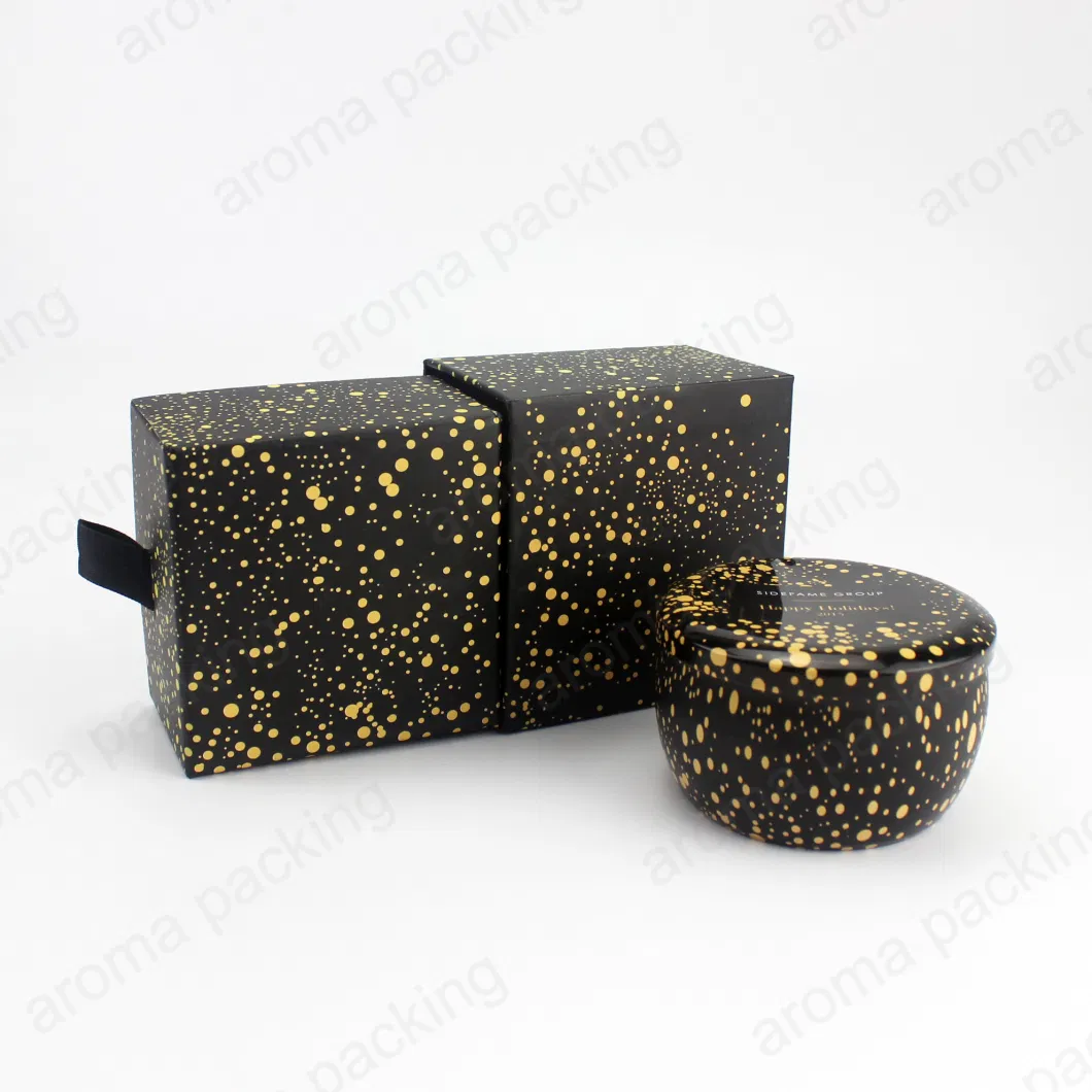 Wholesale Design Printed Logo Tin Candle Holder with Paper Box