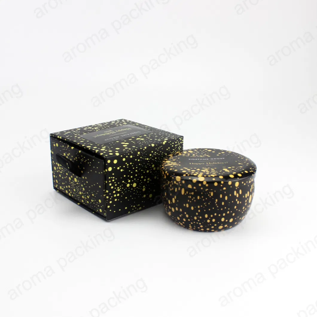 Wholesale Design Printed Logo Tin Candle Holder with Paper Box