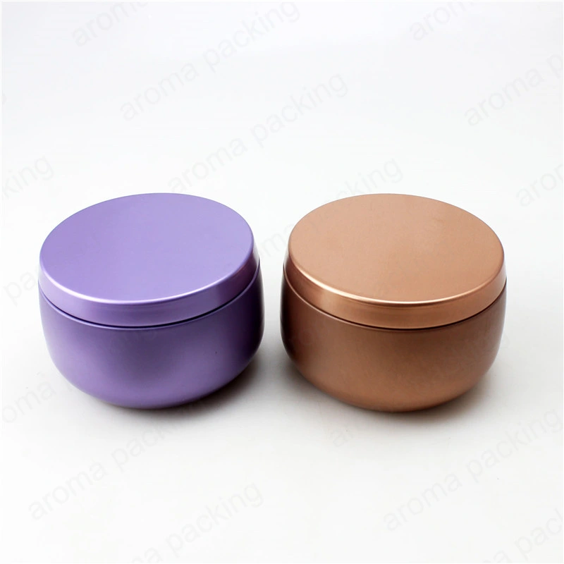 Eco-Friendly Luxury Purple Metal Tin Storage Container Packaging with Lid