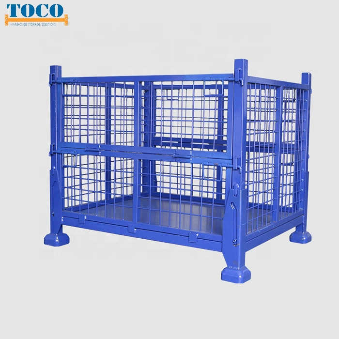 Factory Supply CE Certified Foldable Stackable Customized Steel Metal Box Container Cage