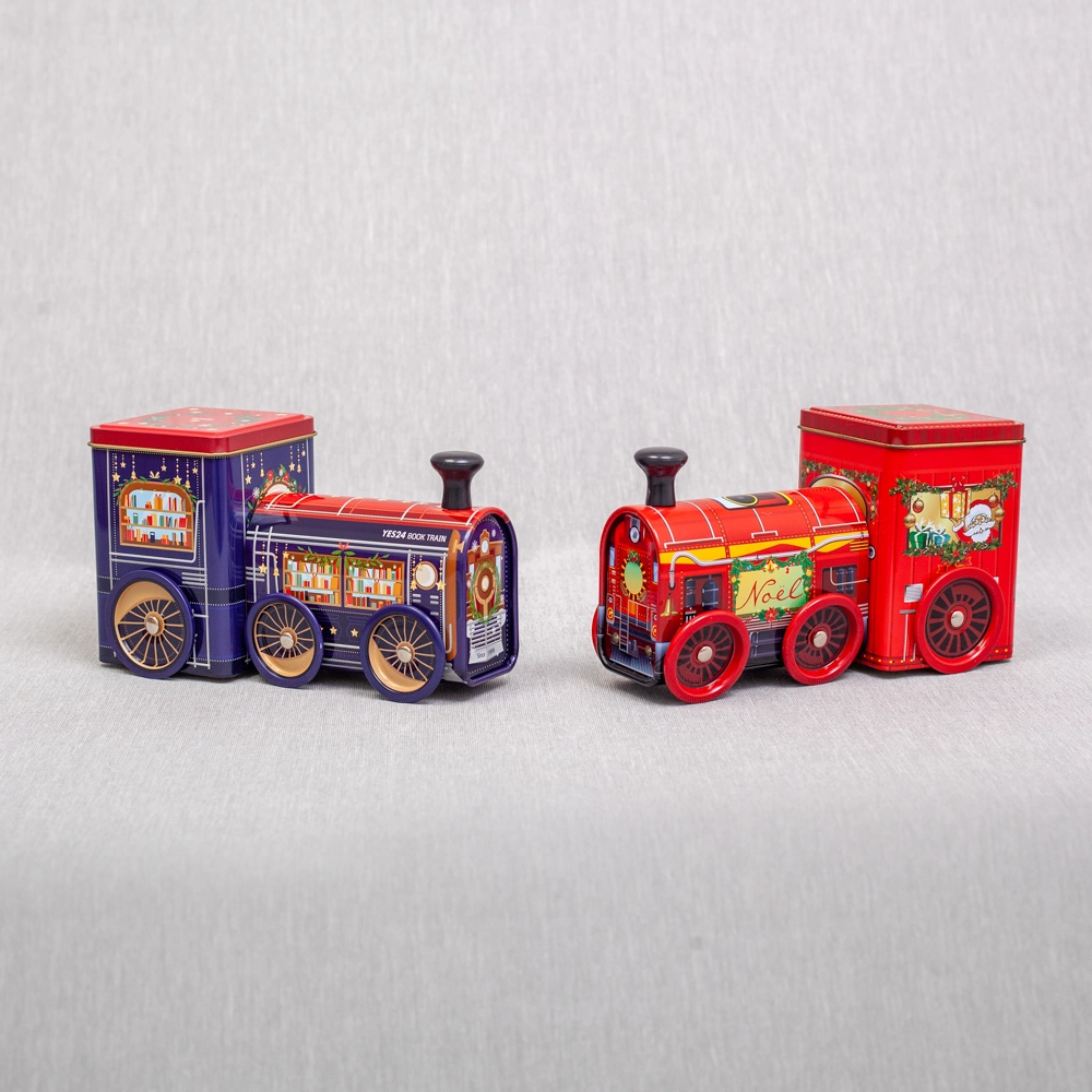 New Design Metal Train Shaped Car Shape Chocolate Cookie Tin Box for Kids