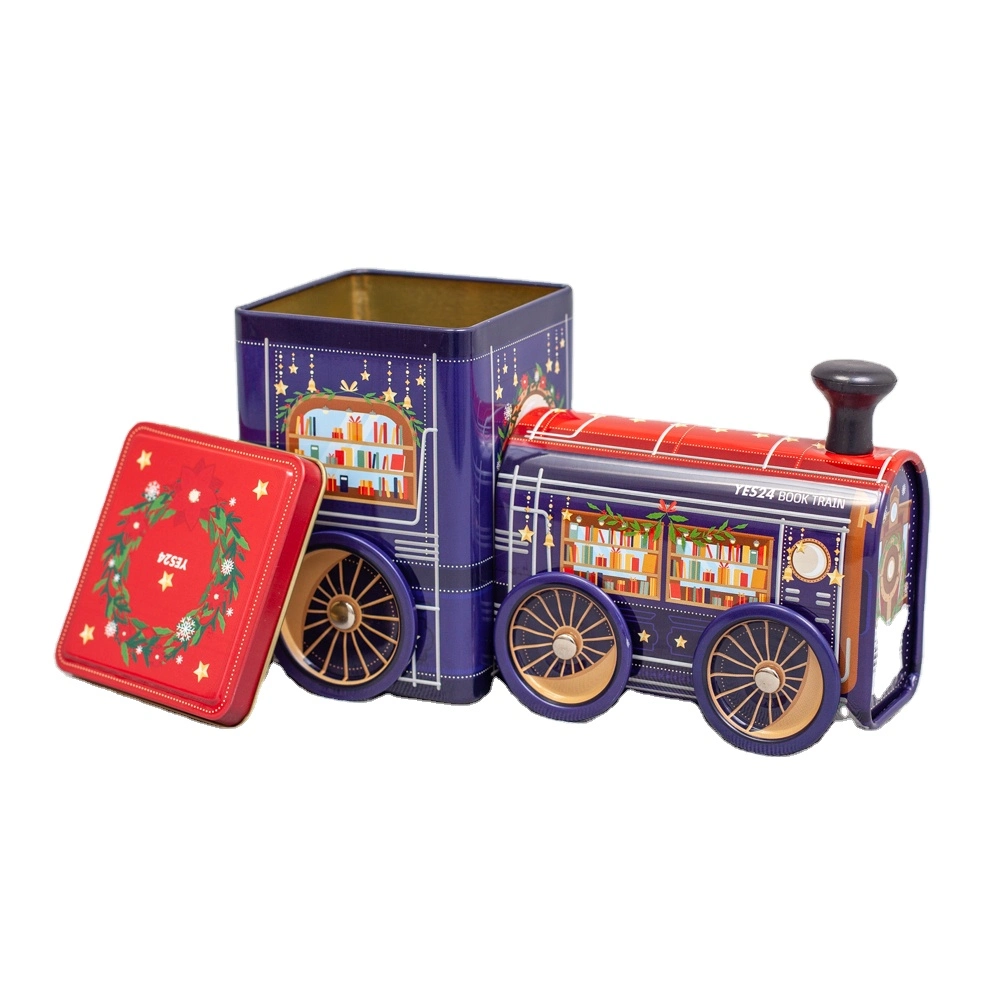 New Design Metal Train Shaped Car Shape Chocolate Cookie Tin Box for Kids