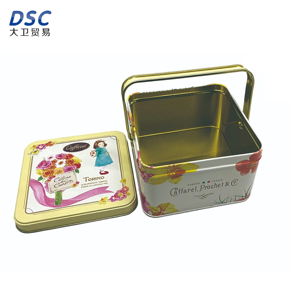 Handle Iron Box Candy Biscuit Packaging Small Handle Tin Rectangular Handle Tin