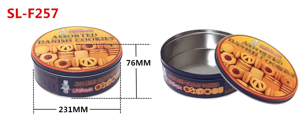 Custom Printed Iron Large Embossed Packaging Metal Round Box Cake Tin Can for Cake with Lid