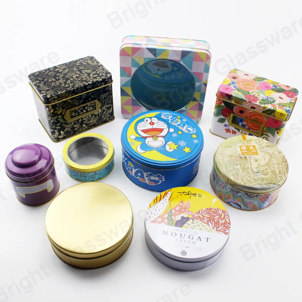 Wholesale Food Grade Round Metal Tin Box Large Airtight Empty Tea Can Tin Container