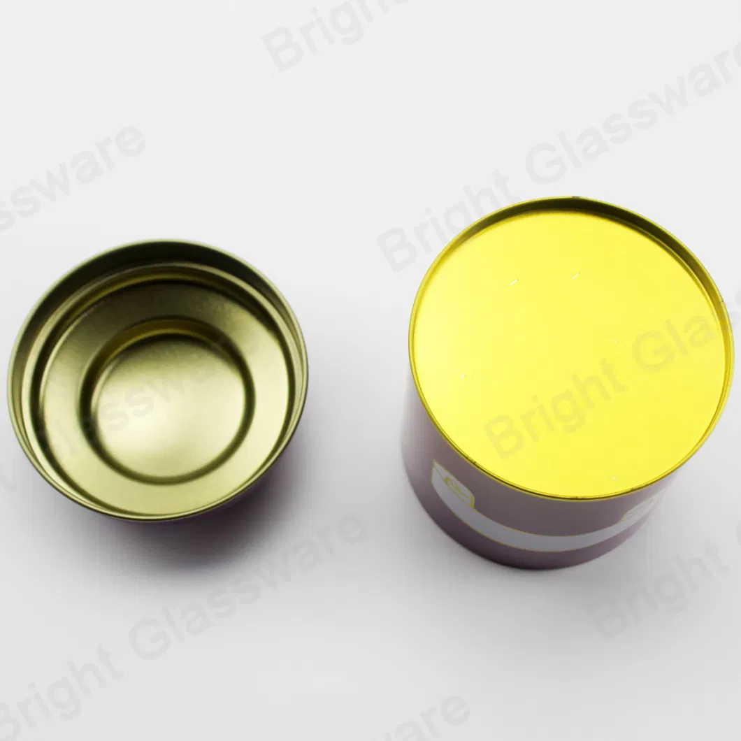 Wholesale Empty Food Grade Small Round Purple Metal Tin Box for Tea Cookie