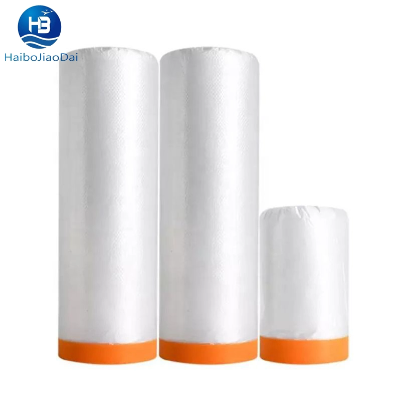 Furniture Dustproof Pre Taped Transparent Plastic Masking Film Car Automotive Auto Refinish Paint Roll Film