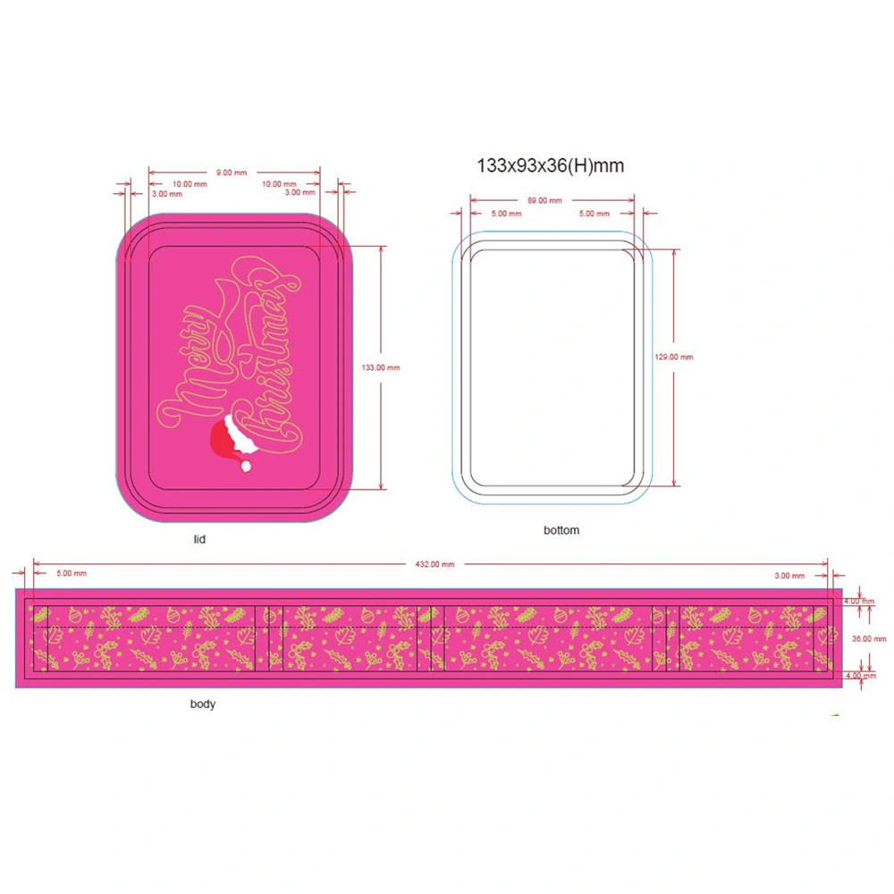 Factory Custom Decorative Tin Box Rectangle Metal Storage Case Christmas Candle Tin with Lid