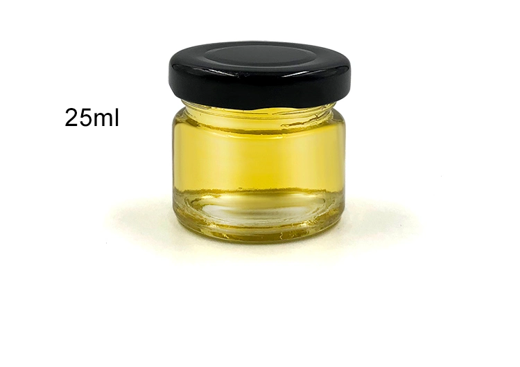 25ml 50ml 100ml 195ml 240ml 350ml 500ml Straight Sided Kitchen Food Storage Glass Honey Jam Jar Container with Metal Lids