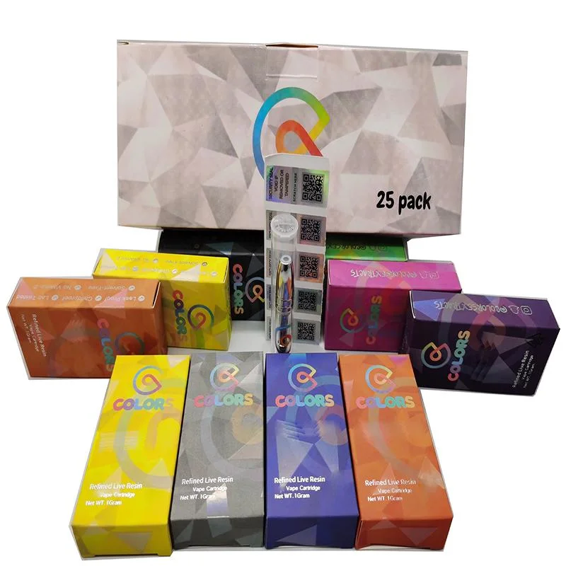 Colors Vape Cartridges Round Metal Tips 10 Color Boxes Packaging with Sticker Thick Oil Empty Vape Carts