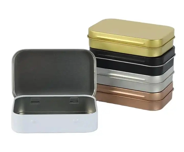 Custom Small Rectangular Mint Packaging Home Storage Metal Tinplate Box