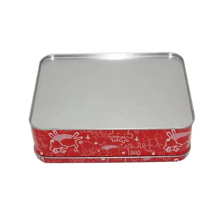 Wholesale Rectangular Stackable Candy Chocolate Biscuit Tin Box Christmas Gift Metal Tin