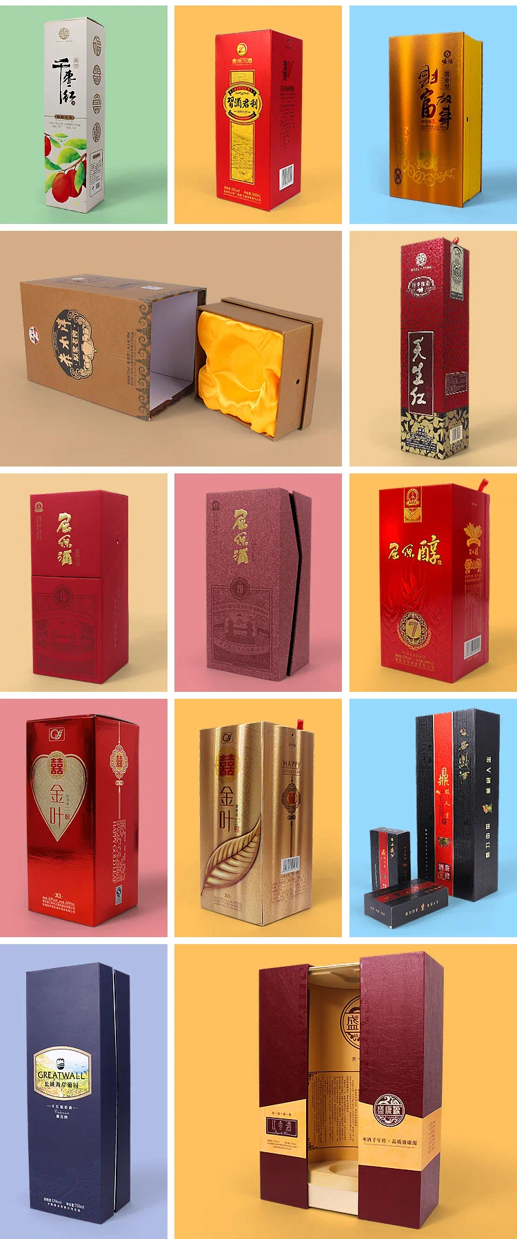 Firstsail Printed Cylinder Paper Shipping Box Tin Cap Single Wine Tube Packagong Box with Glass