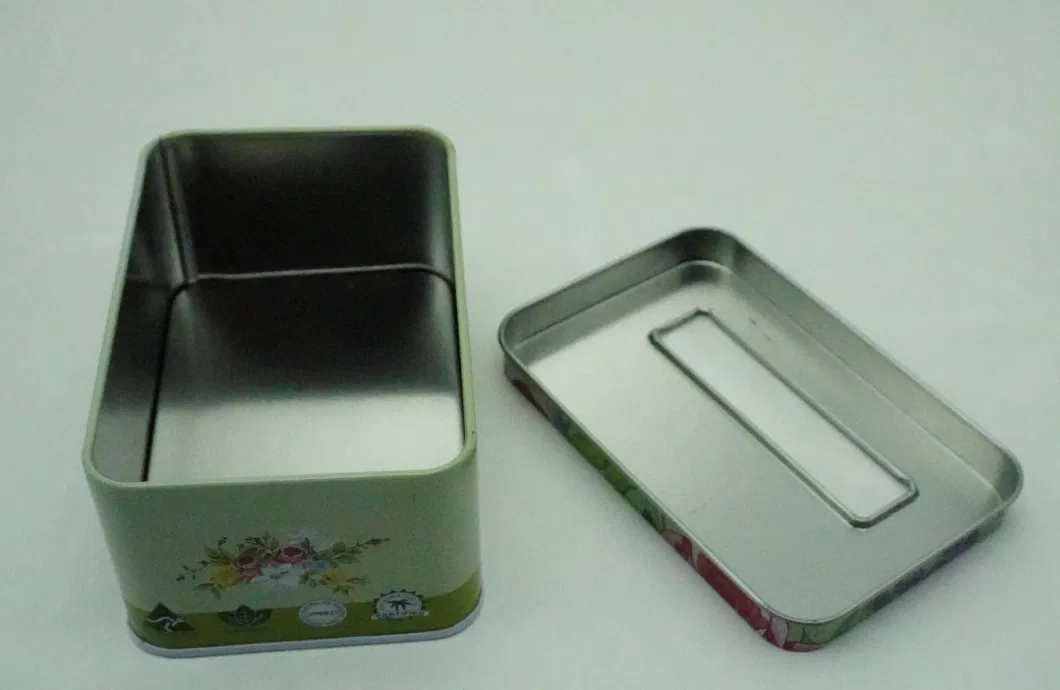 Colorful Flower Soap Rectangle with PVC Window Small Metal Tin Box