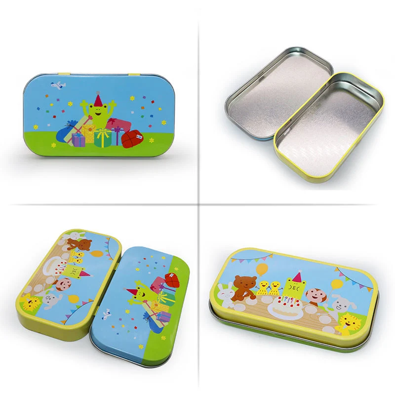 Wholesale Custom Sublimation Printed Small Metal Square Rectangle Tin Box for Plastic Golf Tees