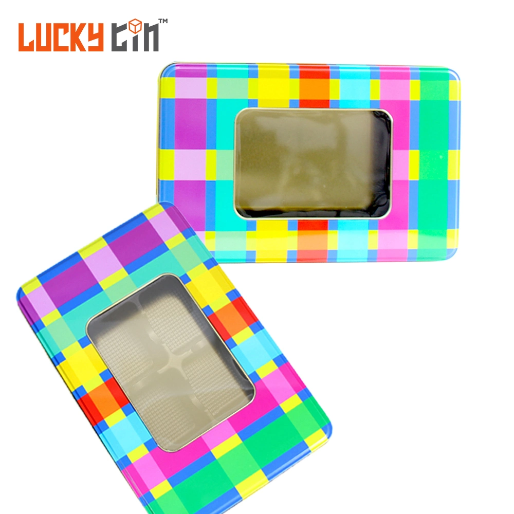 Factory Custom Tinplate Case Packaging Rectangle Metal Can Pill Mini Tin Box with Hinged Lid