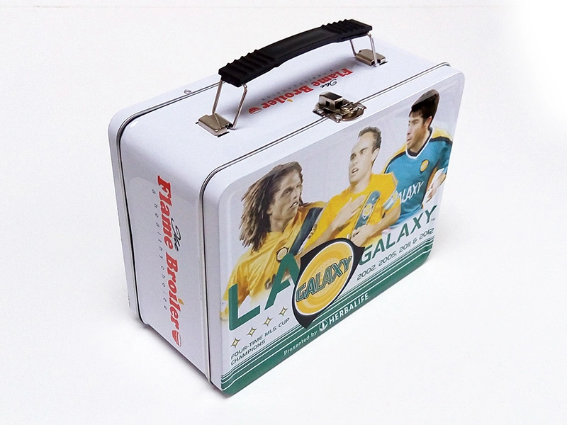 Rectangular Metal Box Lunch Tin Box with Handle Gift Food Packaging