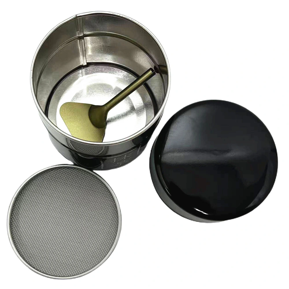 Wholesale Custom Metal Round Can Container White Black Matcha Tin Jar for Loose Tea Can and Matcha Spice