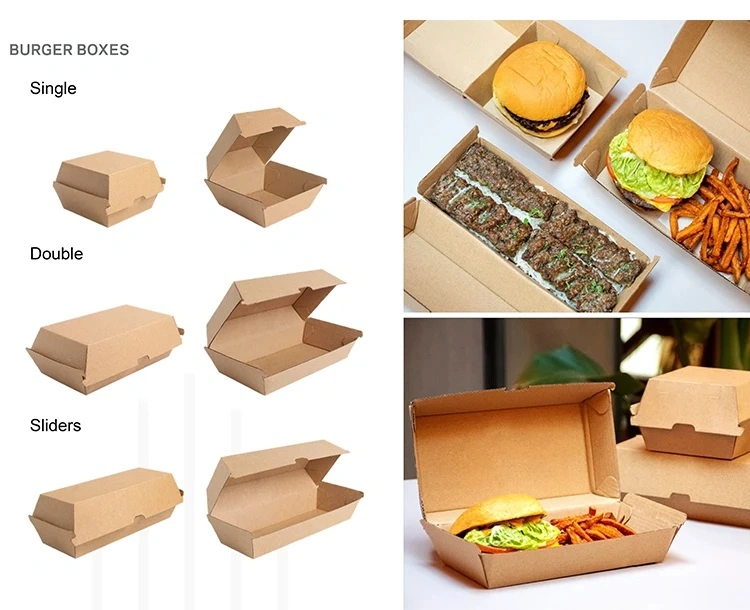 Disposable Takeaway Biodegradable Printed Paper Box Fast Food Packaging