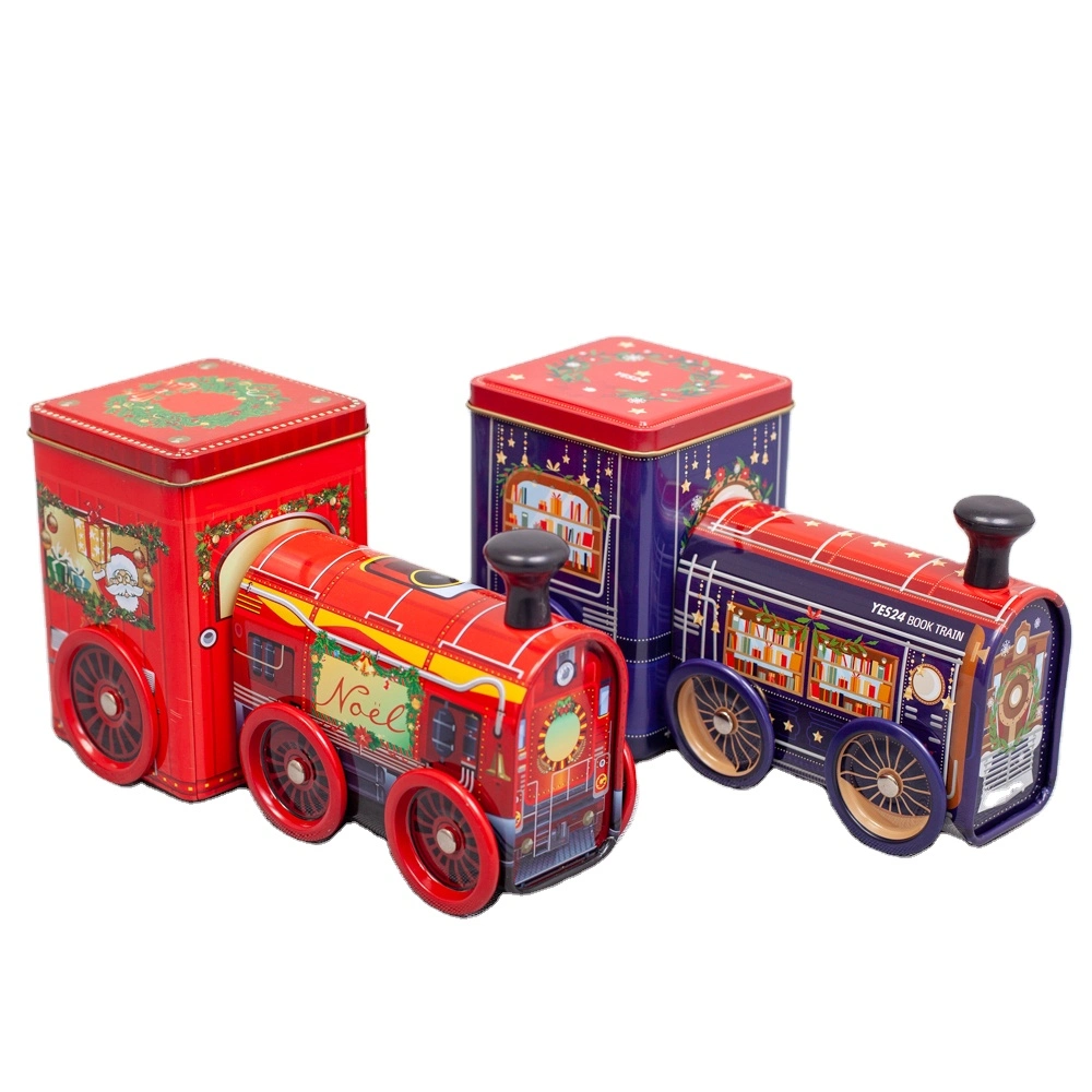 New Design Metal Train Shaped Car Shape Chocolate Cookie Tin Box for Kids