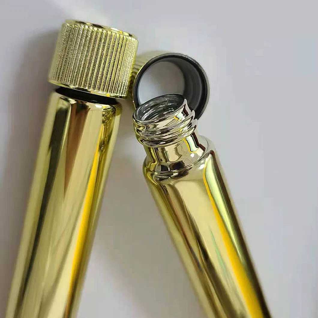 115mm Electroplated Golden Glass Joint Tube Custom Blunt Tubes with Child Resistant Lid