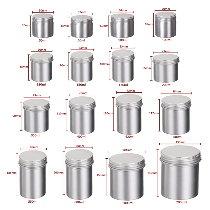 Large Candle Jar Cosmetic Canister Aluminum Tins Wholesale with Screw Lid 250g 400g