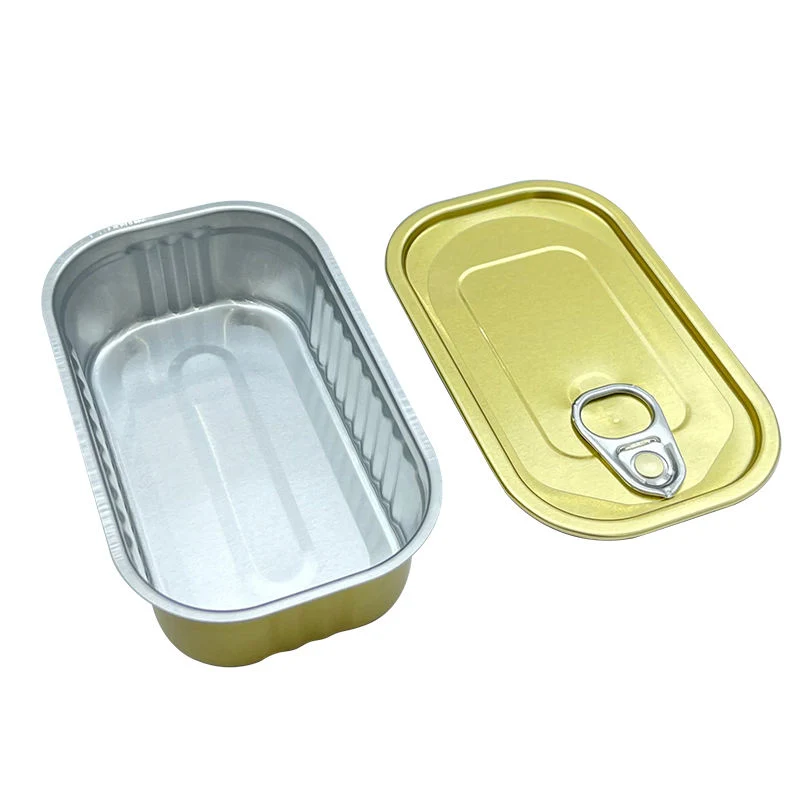 311# Metal Packaging Manufacturer Empty Food Grade Tin Cans Rectangular 1/4 Club Can for Sardine Fish