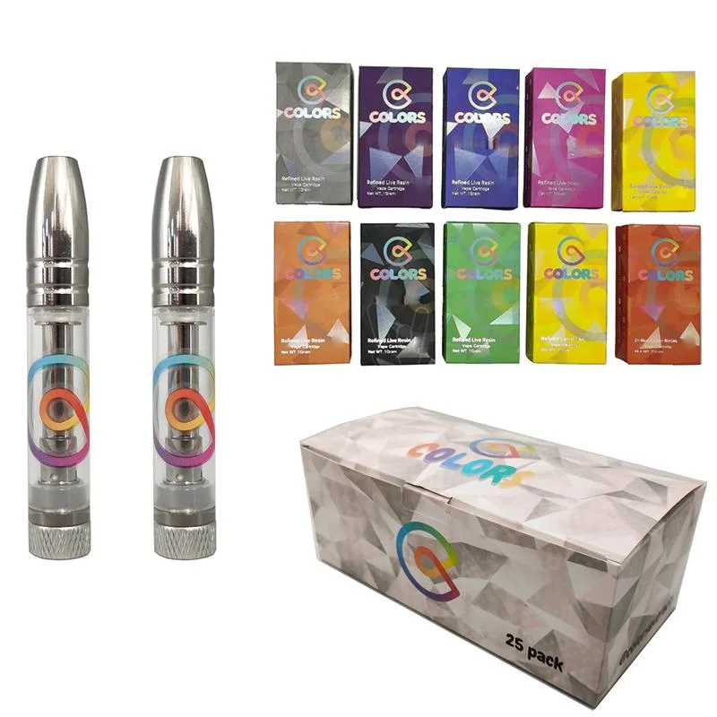 Colors Vape Cartridges Round Metal Tips 10 Color Boxes Packaging with Sticker Thick Oil Empty Vape Carts