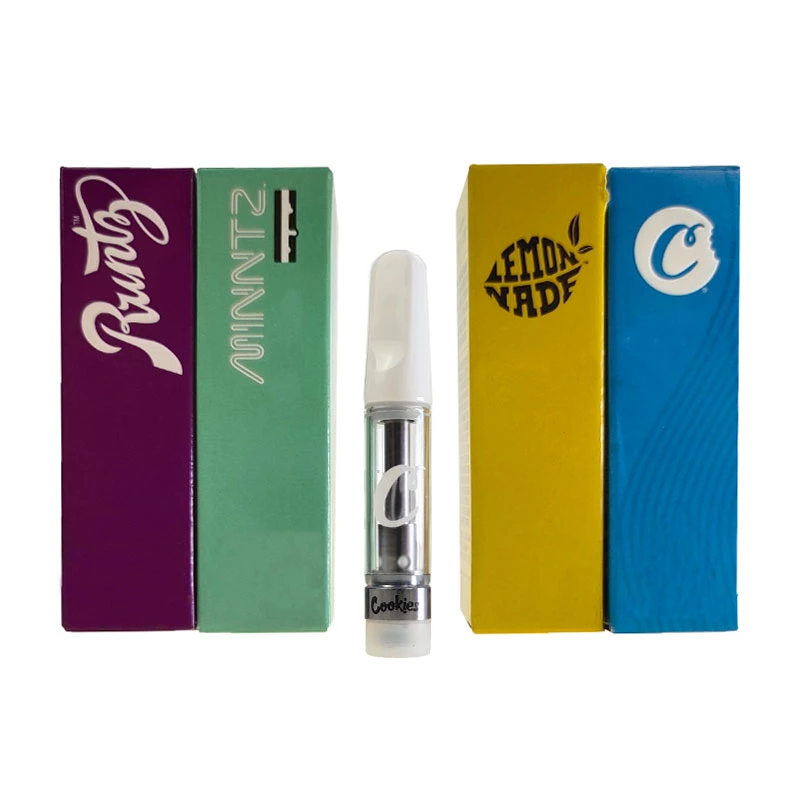 Newest Hot Cookies Vape Cartridges 1ml 0.8ml Glass Tank Empty Vape Pen Carts Ceramic Coil 510 Cartridge New Vapes Packaging Box