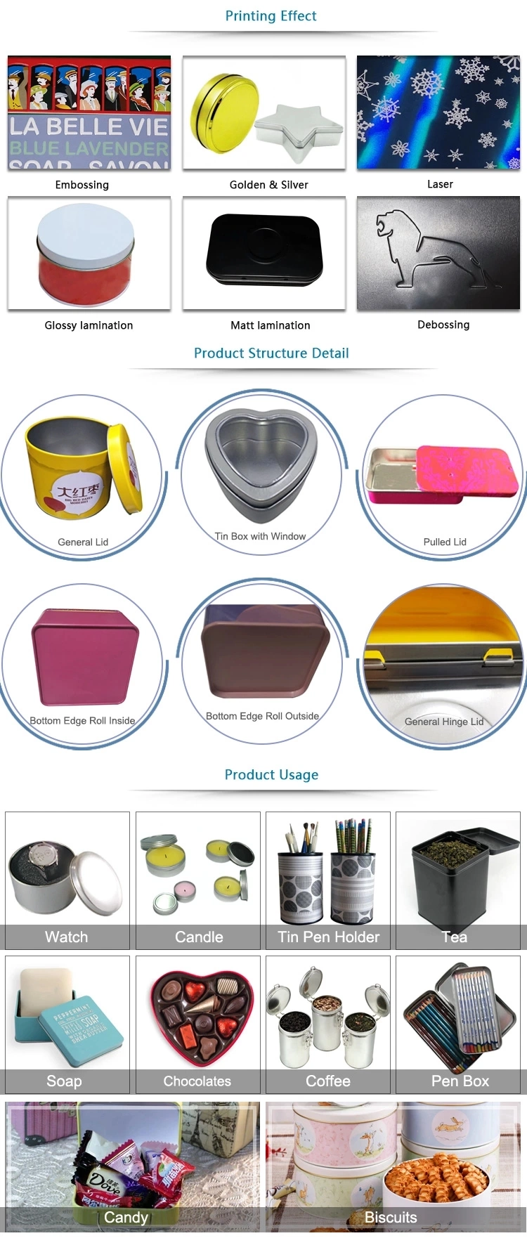 Saffron Container Iaundry Soap Powder Tin Box Packaging for Different Volume