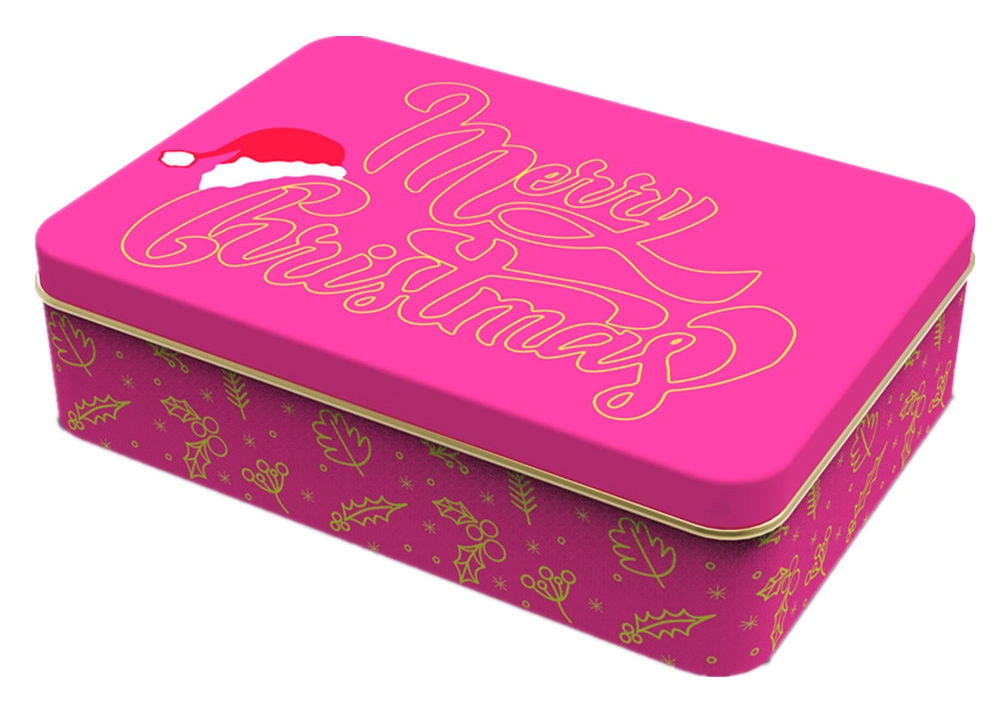 Factory Custom Decorative Tin Box Rectangle Metal Storage Case Christmas Candle Tin with Lid