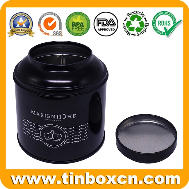 High-Quality Custom Classical Black Food Can Round Metal Tin for Packing Tea Coffee Gift Box