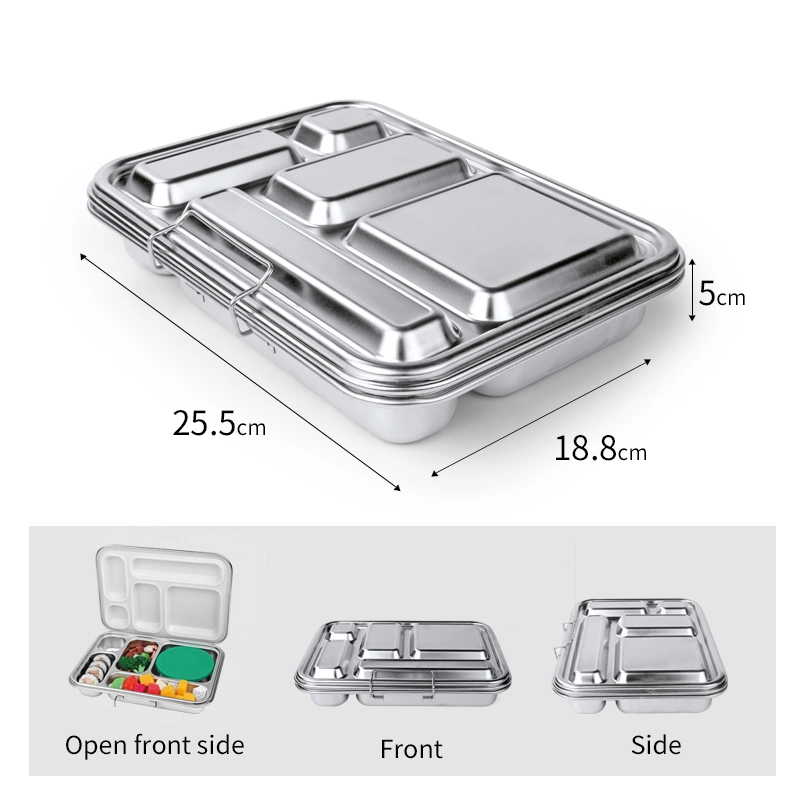 Aohea Multiple Size Stainless Steel Food Storage Container Small Bento Box Lunch Food Storage Box Round Metal Food Container