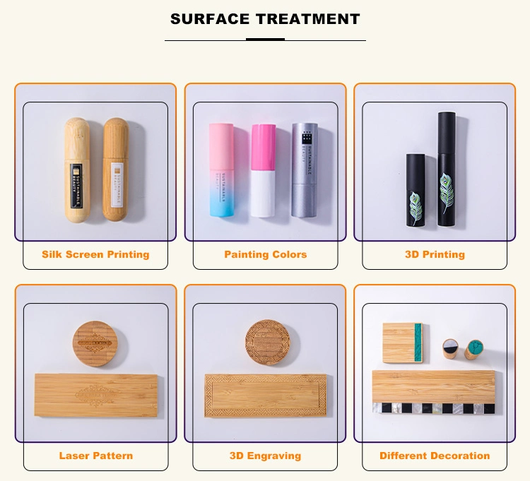 Custom Wholesale Compostable Replaceable Recycling Bamboo Empty Refill Lipstick Packaging