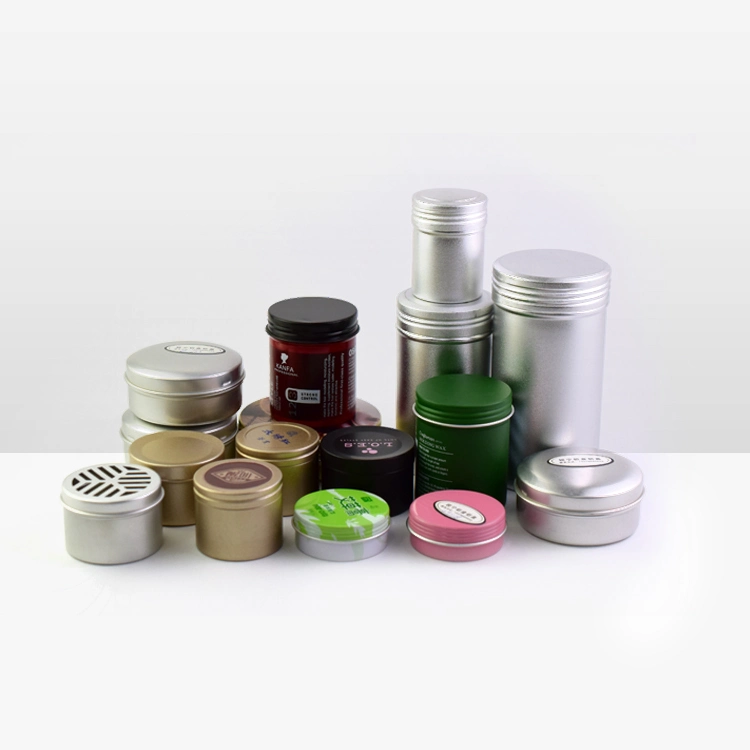 Customised Color Round Aluminium Tin Jar for Food Candy Gift Tea Packaging