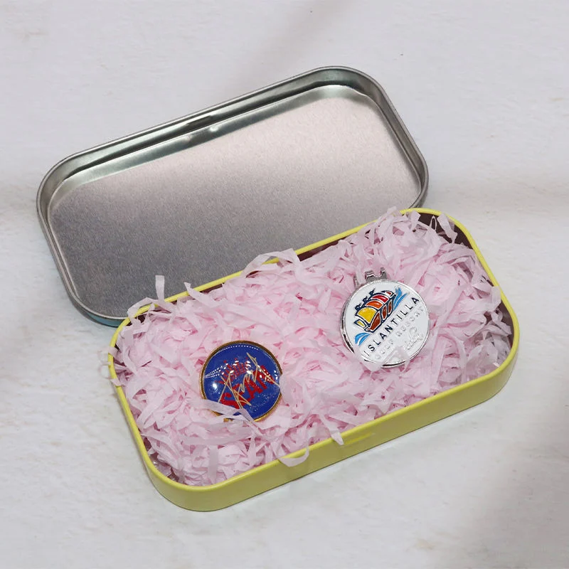 Wholesale Custom Sublimation Printed Small Metal Square Rectangle Tin Box for Plastic Golf Tees