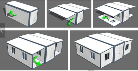 Steel Metal Portable Prefab Prefabricated House Expandable Container House with Two Bedrooms