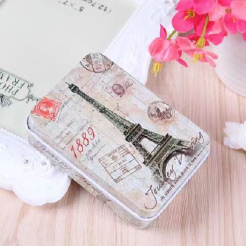 Mini Tin Trinket Coin Box Jewelry Storage Case Tinplate Small Floral Bead Storage Containers with Lid for Items, Earplugs, Pills, Tiny Bead, Nail, Jewelry