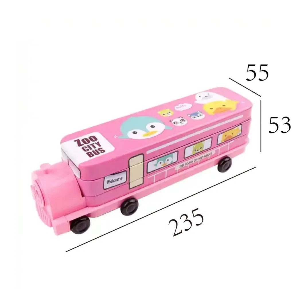 Can Be Customized Tin Train Shape Multi-Function Pencil Case Sharpener