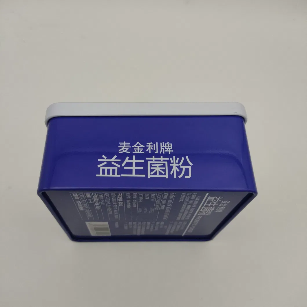 Tin Customized Printing Tin Box Small Square Tea Tins for Probiotic Powder