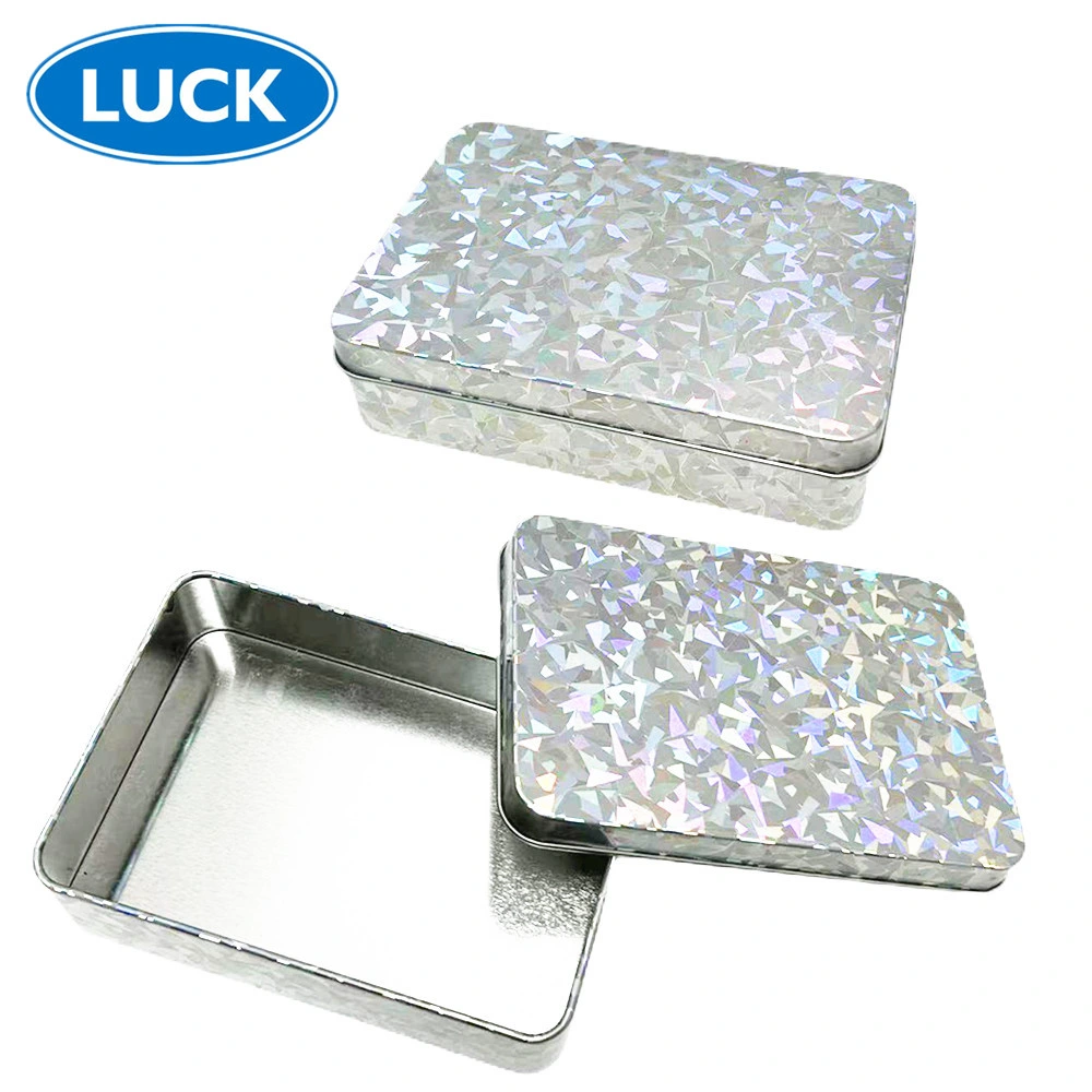 Factory Custom Tinplate Case Packaging Rectangle Metal Can Pill Mini Tin Box with Hinged Lid