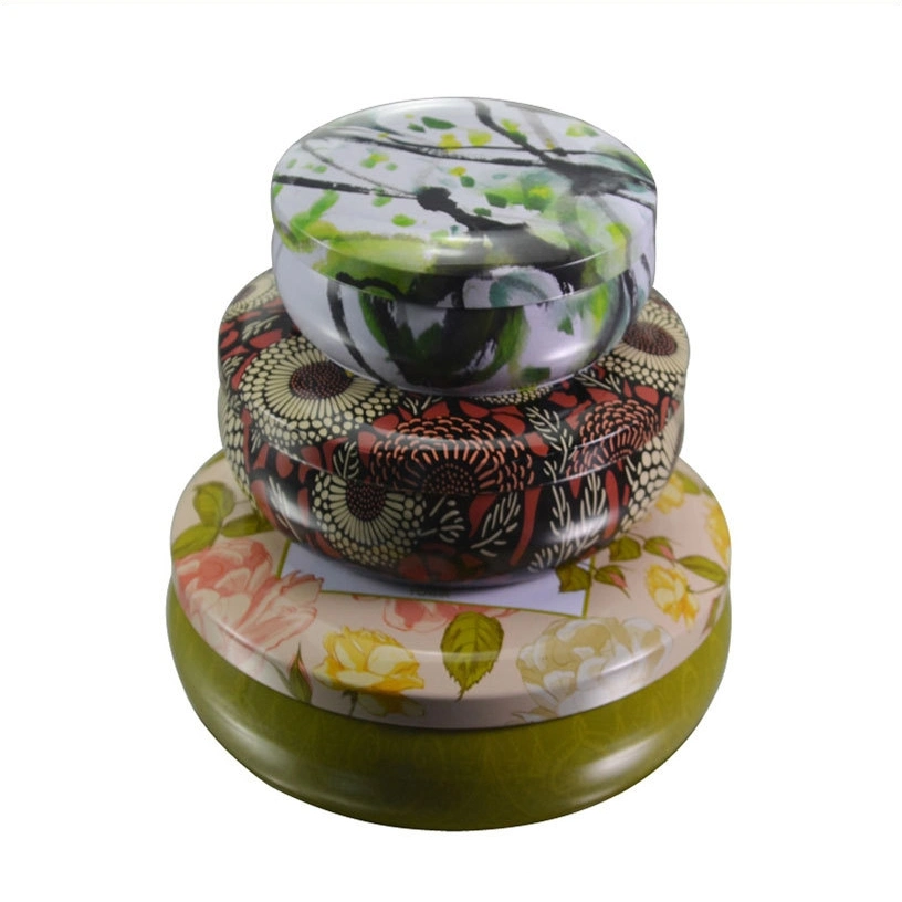 16 Oz Custom Printed Luxury Big Round Tin Can with Lid for Candles Metal Candle Tin