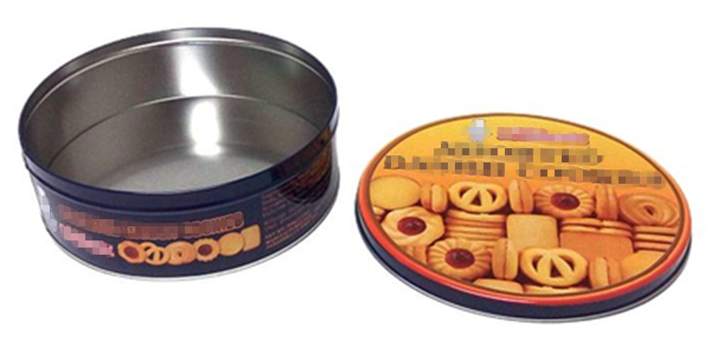 Custom Printed Iron Large Embossed Packaging Metal Round Box Cake Tin Can for Cake with Lid