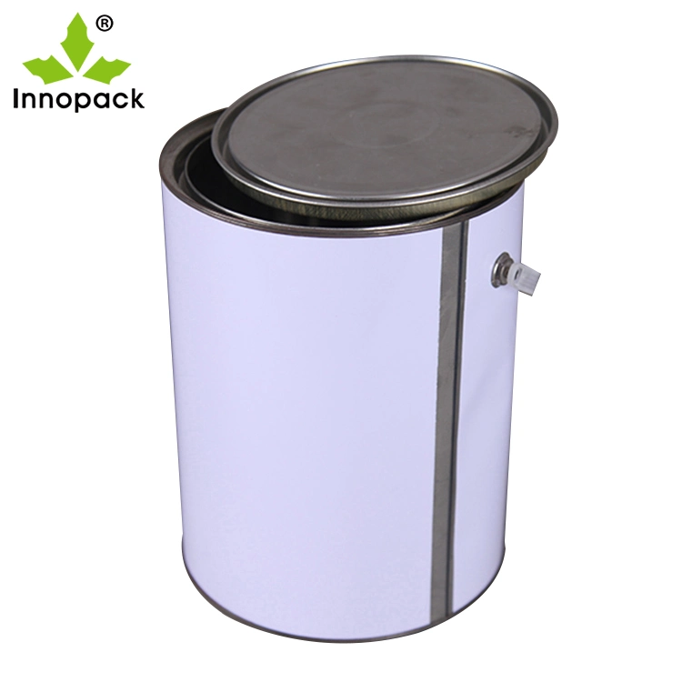 1 Gallon Paint Round Metal White Small Tin Can